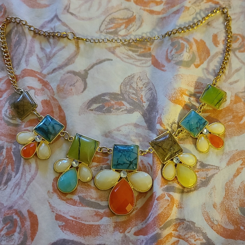 Plastic Multicolor Statement Necklace